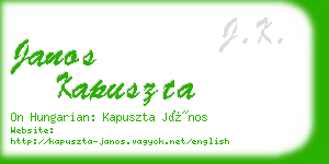 janos kapuszta business card